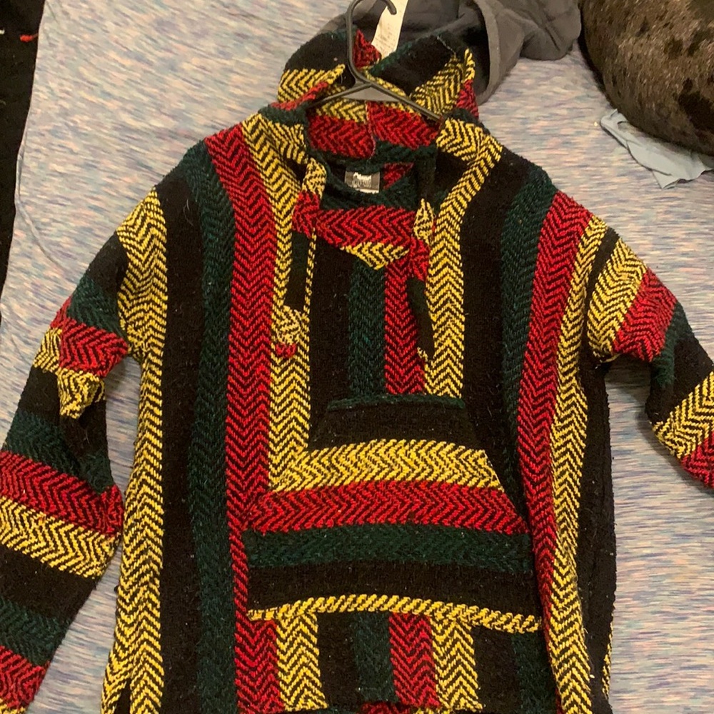 Red, Yellow, Green, & Black Poncho